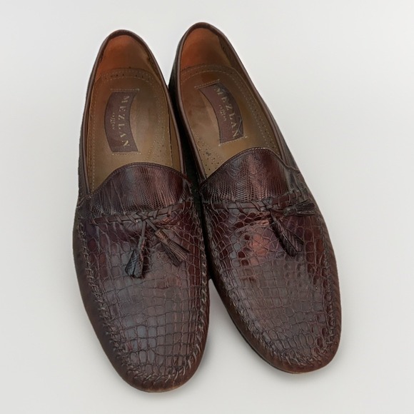 Mezlan Other - Vintage Mezlan Genuine Crocodile Tassel Loafers 11M Exotic Leather Spain